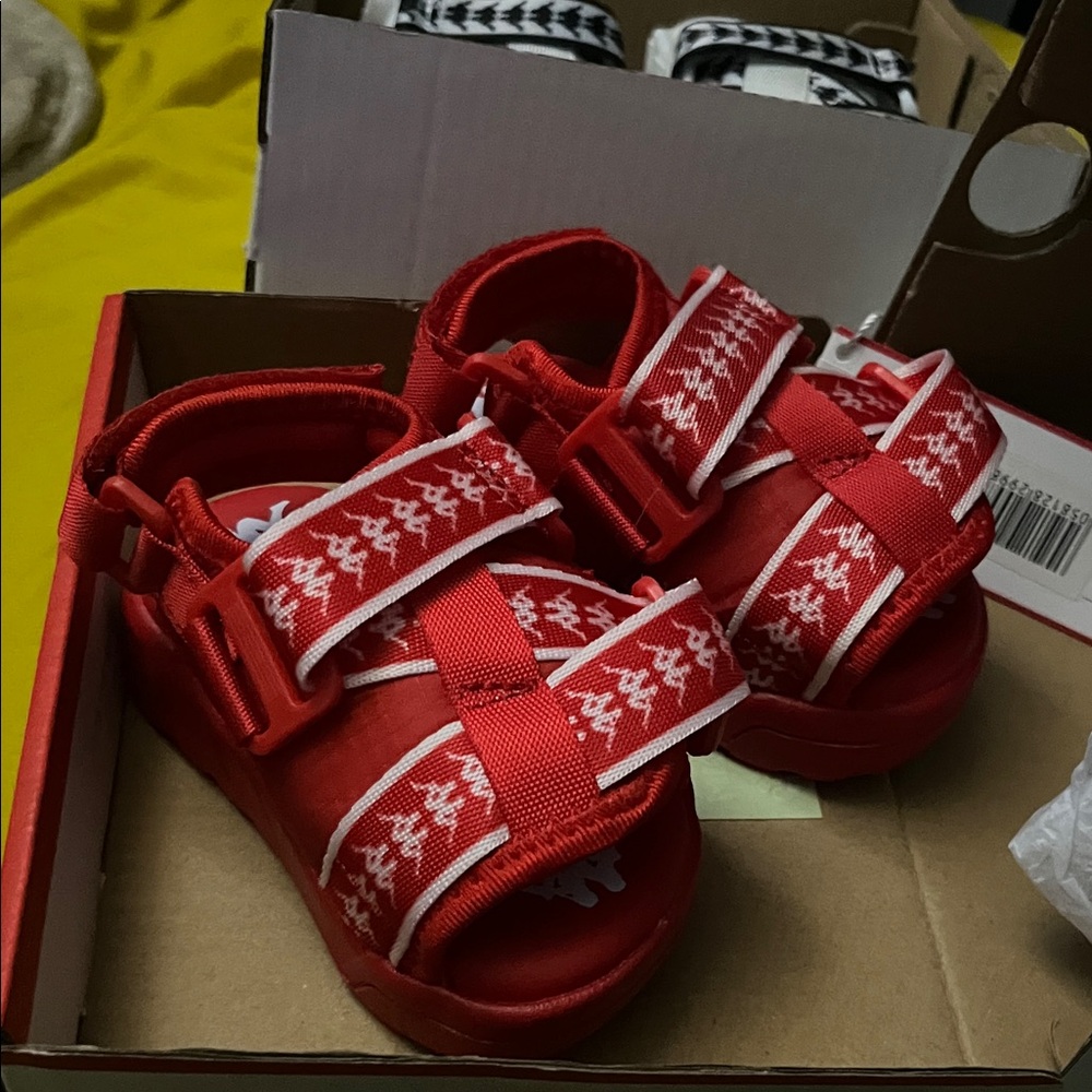 Kappa Kids Red Sandals with Patterned Straps